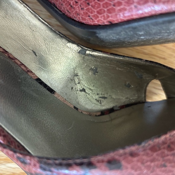 🌷LAST CALL! Nine West (8) Pink/Mauve SnakeSkin Peep Toe Pumps🌷 - Picture 11 of 11